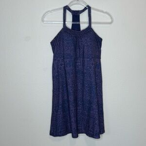 Prana Navy Blue with Pink print size 4